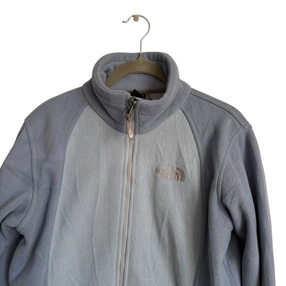 The North Face Women’s Fleece Jacket Size Medium Two Tone Light Blue Full Zip - Picture 3 of 8